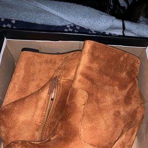Chestnut color heeled booties
